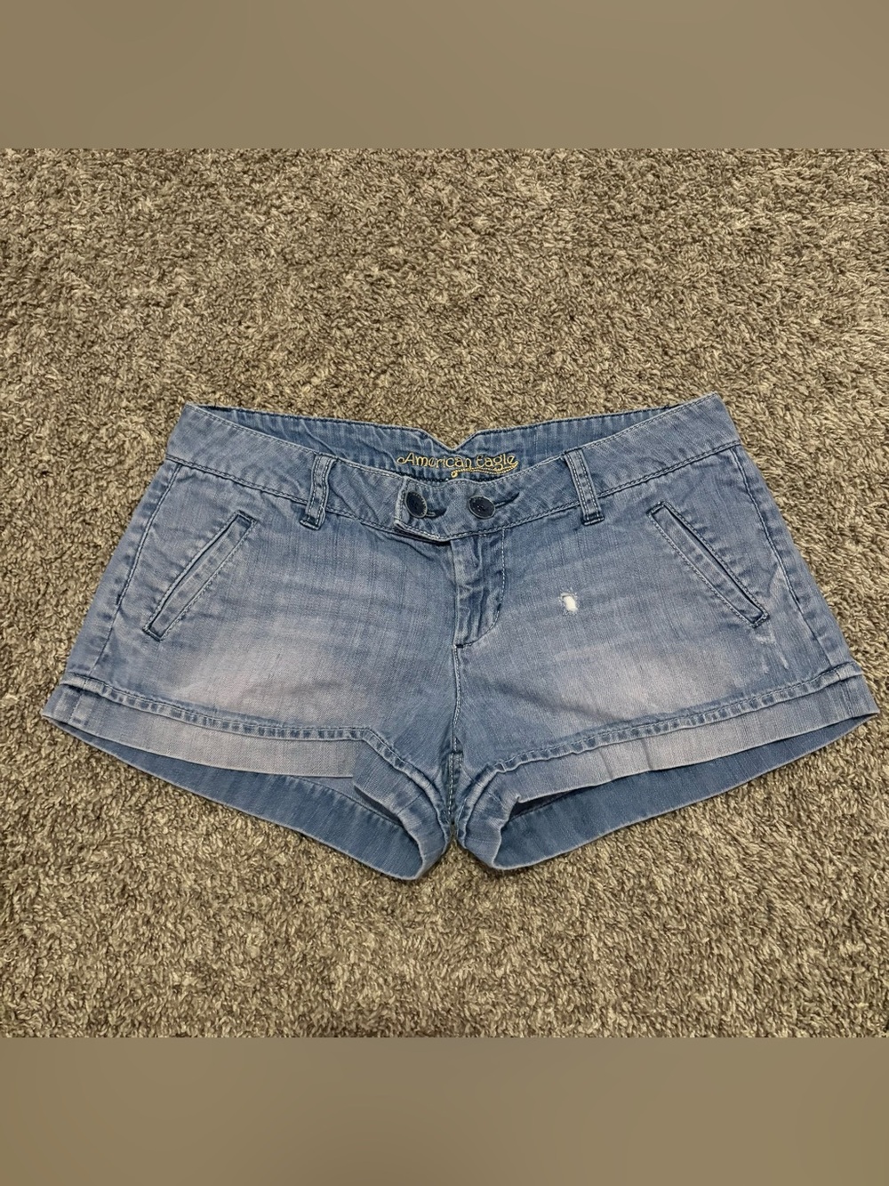 Y2K American Eagle Outfitters Faded Light Blue Denim Women's Shorts